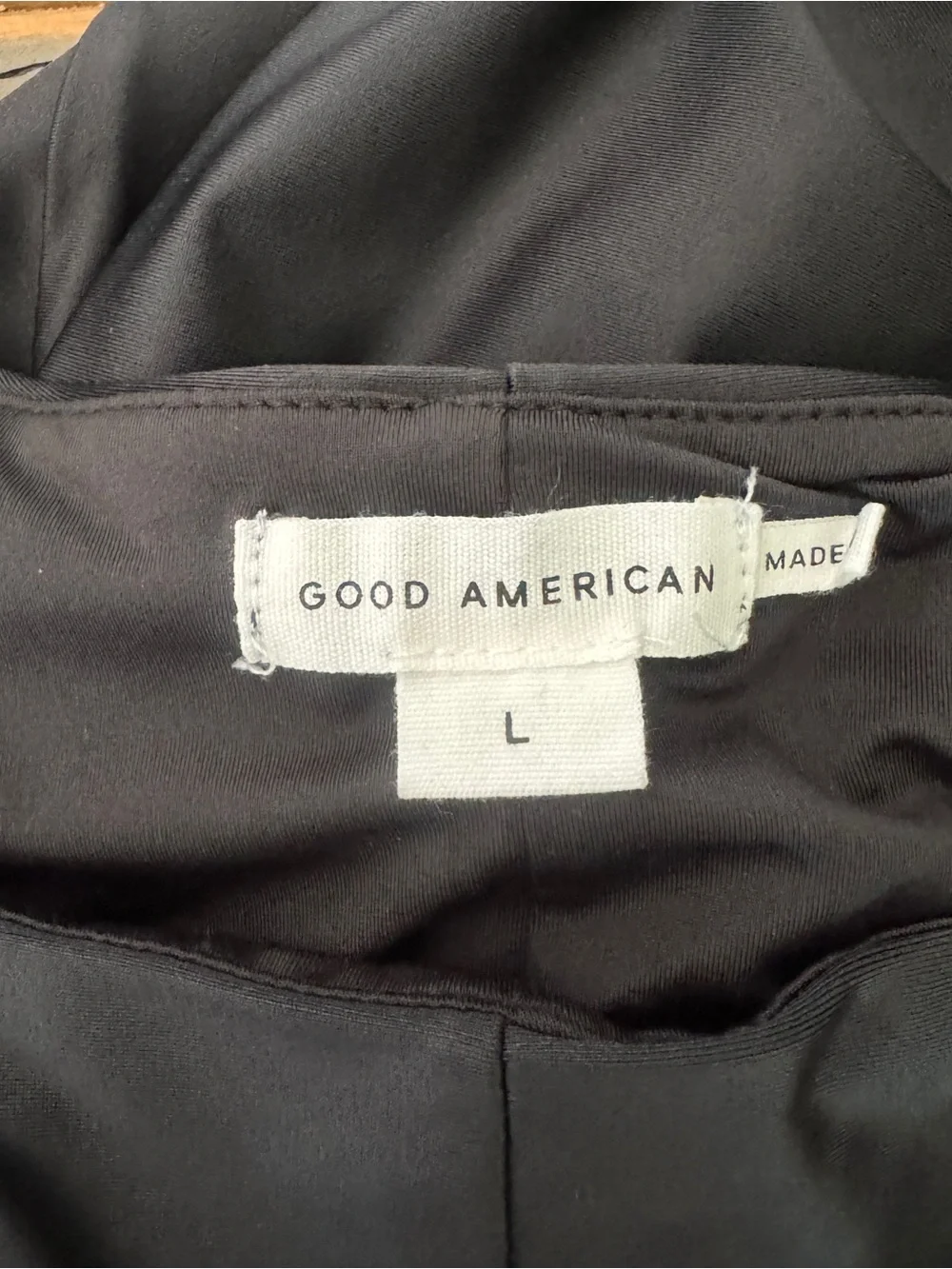 Good American Twist Waist Midi Dress Black Sleeveless Bodycon L - Picture 4 of 4